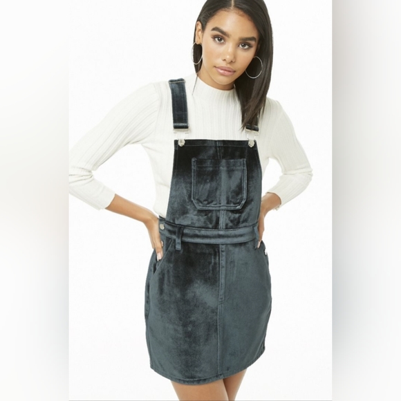 Overall Dress, Blue Mini Dress, New - Picture 1 of 4